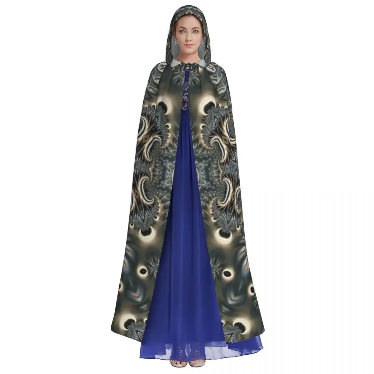 Mantello con cappuccio Mandala Festa di Halloween Cosplay Donna Uomo Adulto Cappuccio lungo da stregoneria