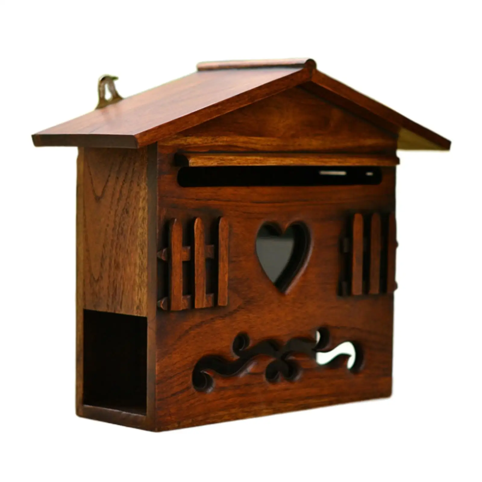 

Retro Style Locking Mailbox Rustic Wall Mount Wooden Mailbox Suggestion Box