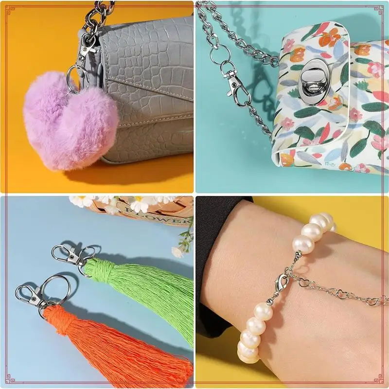 

265 шт. металлическая застежка-лобстер с когтями для ключей, набор зажимов для ремесел, зажимы для ремесел, карабин, набор зажимов с поворотными застежками