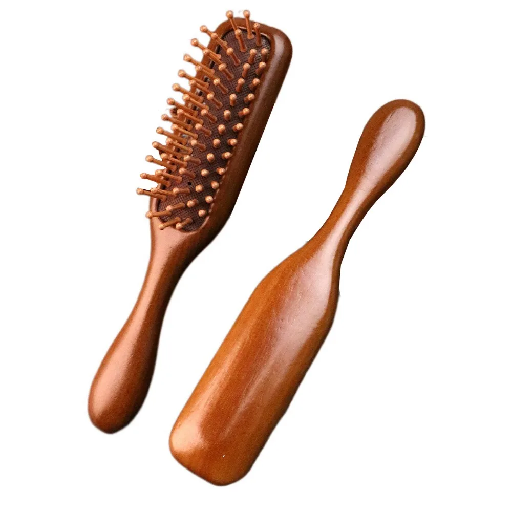 Anti Static Wooden Massage Comb Scalp Relax Wide Tooth Air Cushion Hairbrush Handmade Blood Circulation
