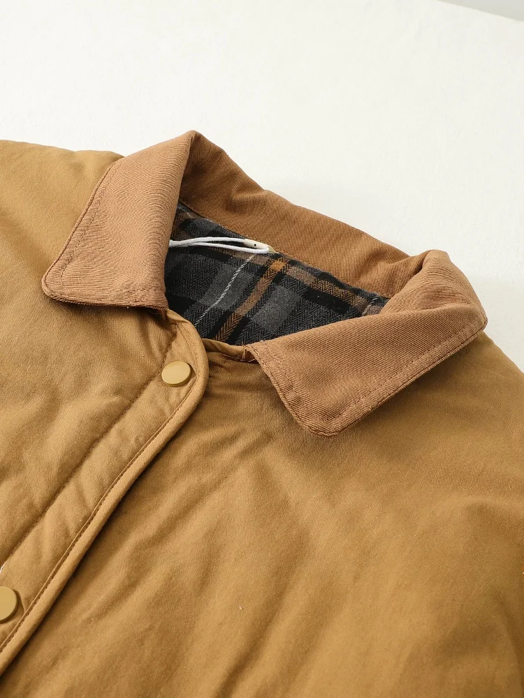 Retro japonês sle feminino para baixo algodão jaet com botões de aba grandes kets workwear sle Thiened longo casaco sve