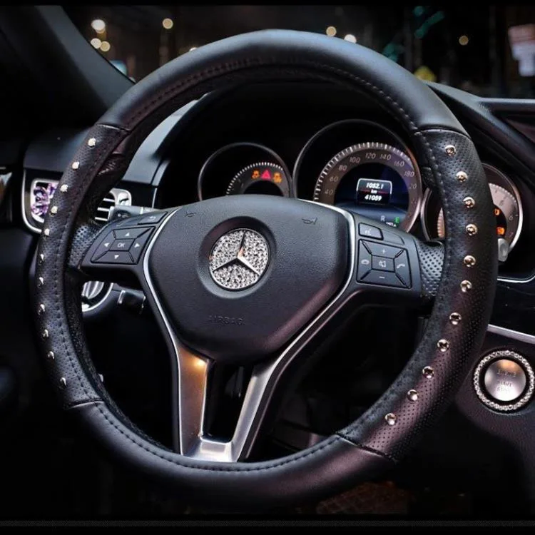 

Дышащий чехол на руль с заклепками, универсальный для всех сезонов, автомобильные аксессуары, синтетическое волокно Busin Sle
