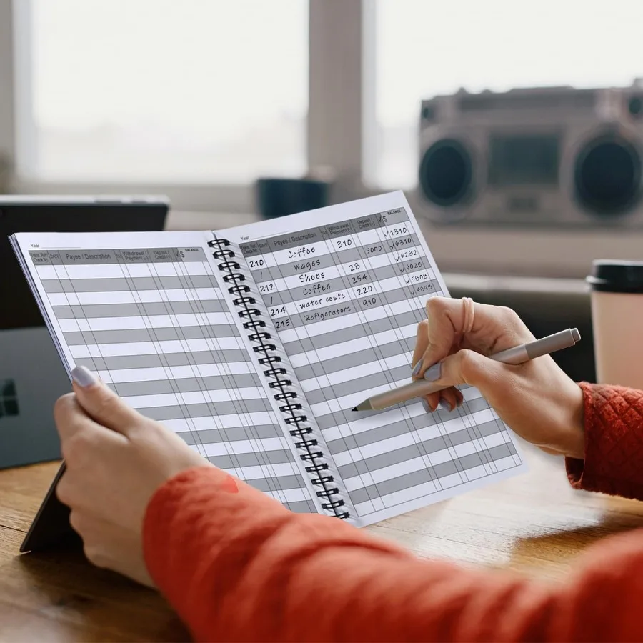 Большой чековая книжка формата А5 для личного и делового использования: идеально подходит для отслеживания, проверки транспорта, дебетовой карты, активности C