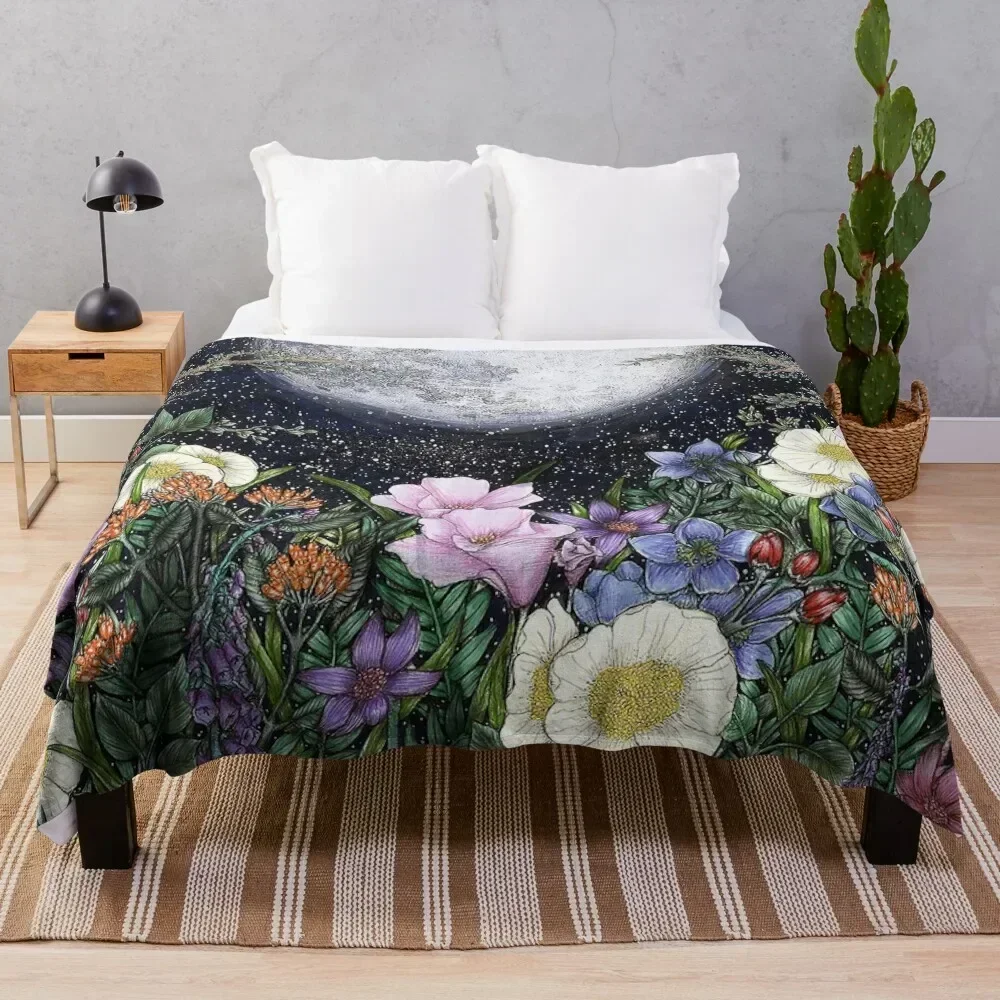 

Midnight in the Garden II Throw Blanket Stylish Decor Blanket Gift for Friends Roommate