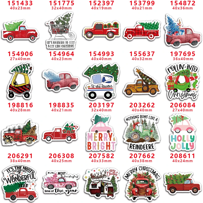 

DIY Merry Christmas Tree Printed Craft Supplies Sewing Accessories Planar Resins Mold 10 Pieces. PR-151433