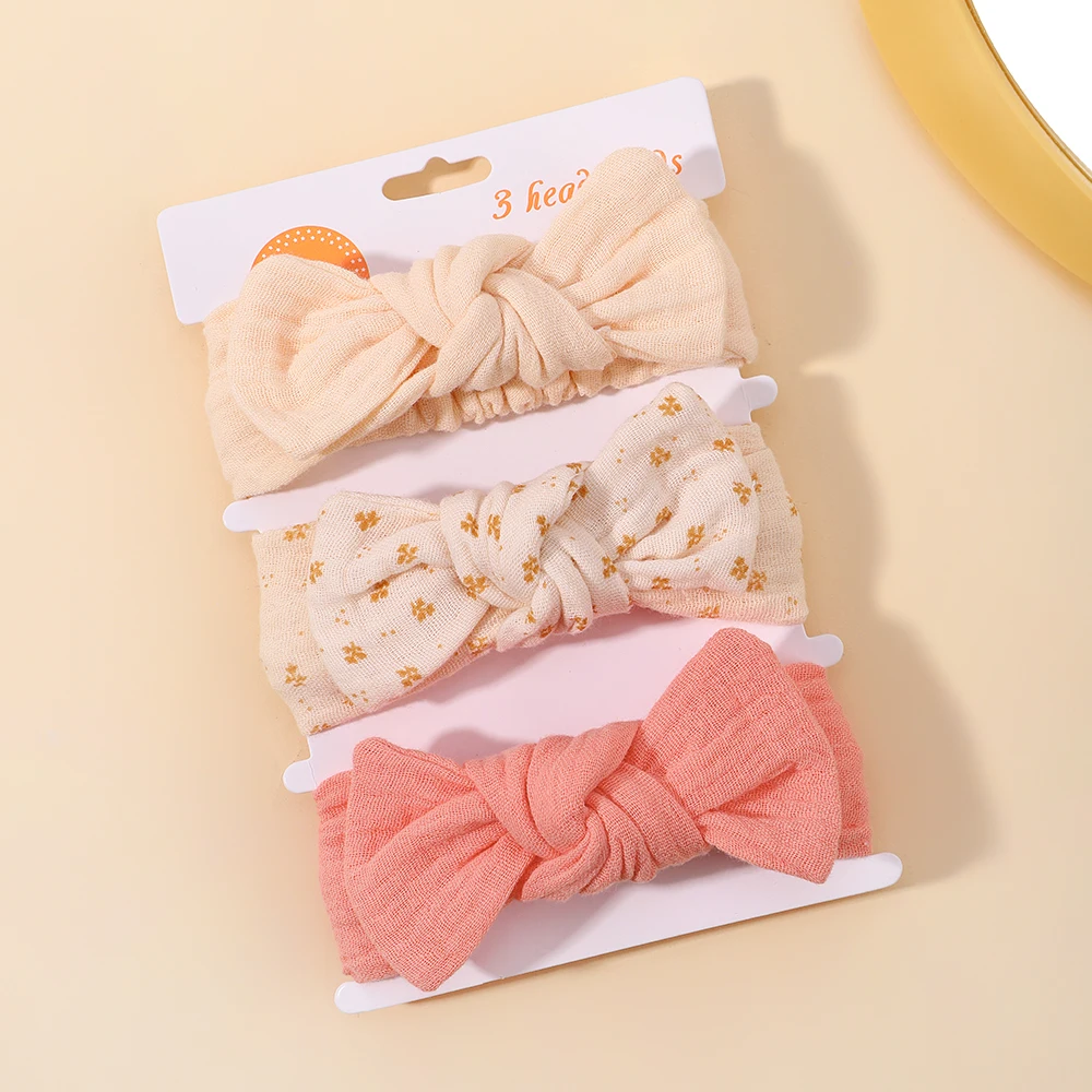 3 Teile/satz Weiche Elastische Bögen Stirnband für Babys Mädchen Neugeborenen Bowknot Headwear Kleinkind Verband Band Print Haar Zubehör