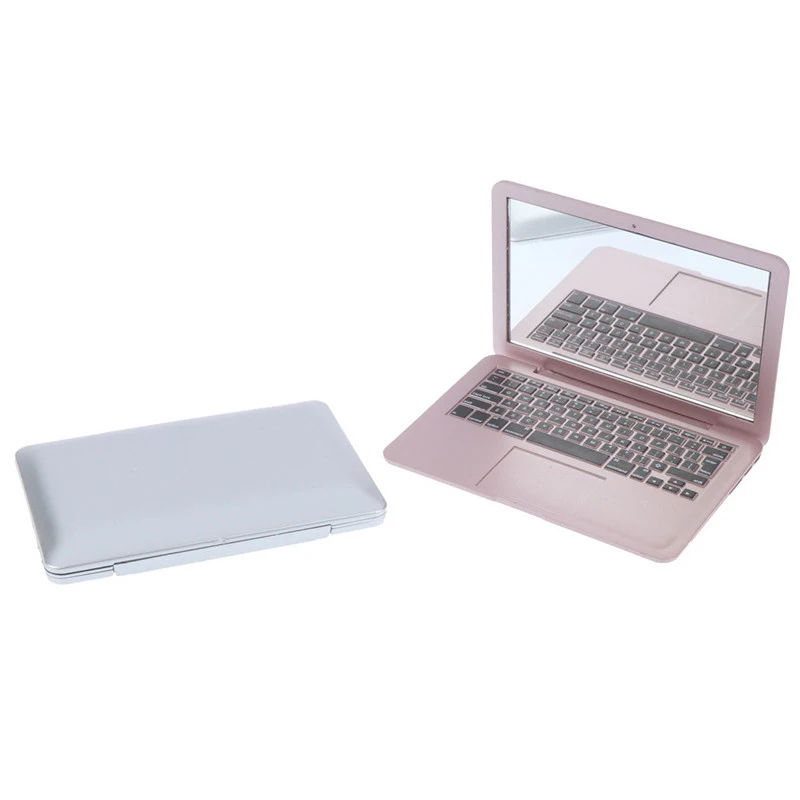 Girl Mini Pocket Laptop Shape Makeup Clear Mirror Baby Mirrors Toy