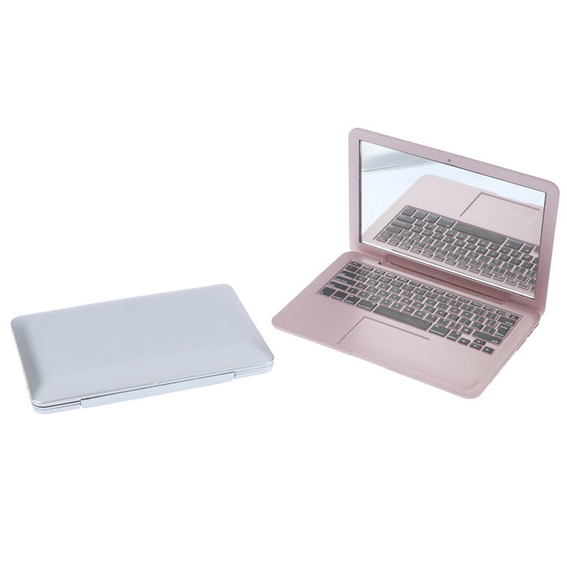  Girl Mini Pocket Laptop Shape Makeup Clear Mirror Baby Mirrors Toy