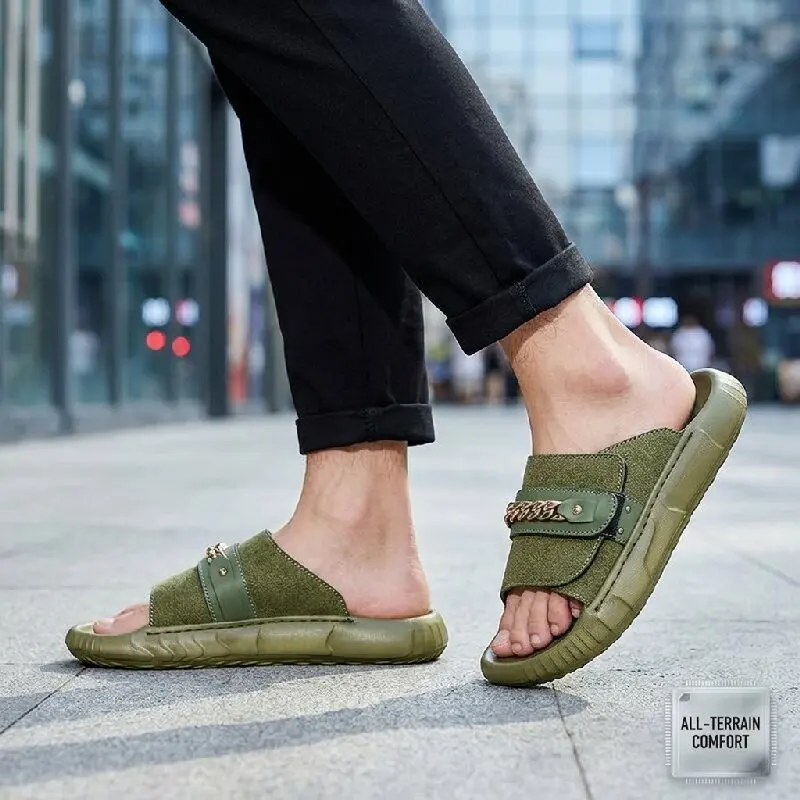 

2026New Men Massage Slippers Slides Indoor Outdoor Sandals Beach Casual Shoes Comfortable Sole Men's Slippers Big Size 38-46