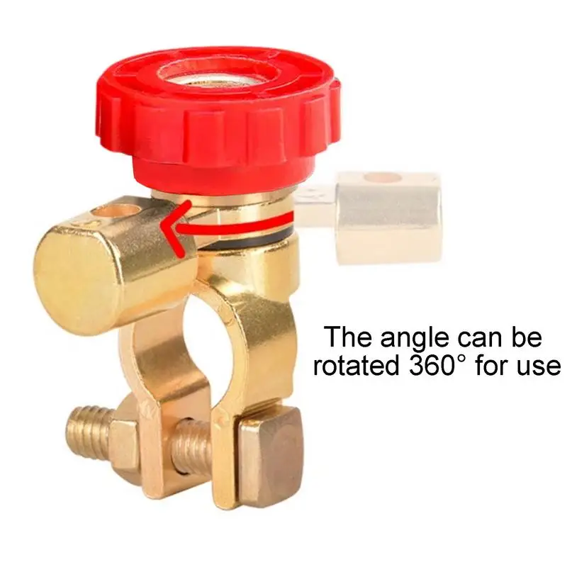 Isolador de bateria de carro, desconexão automática, botão de corte, design anti-vazamento, cobre, resistente, isolador de bateria para carro, rv