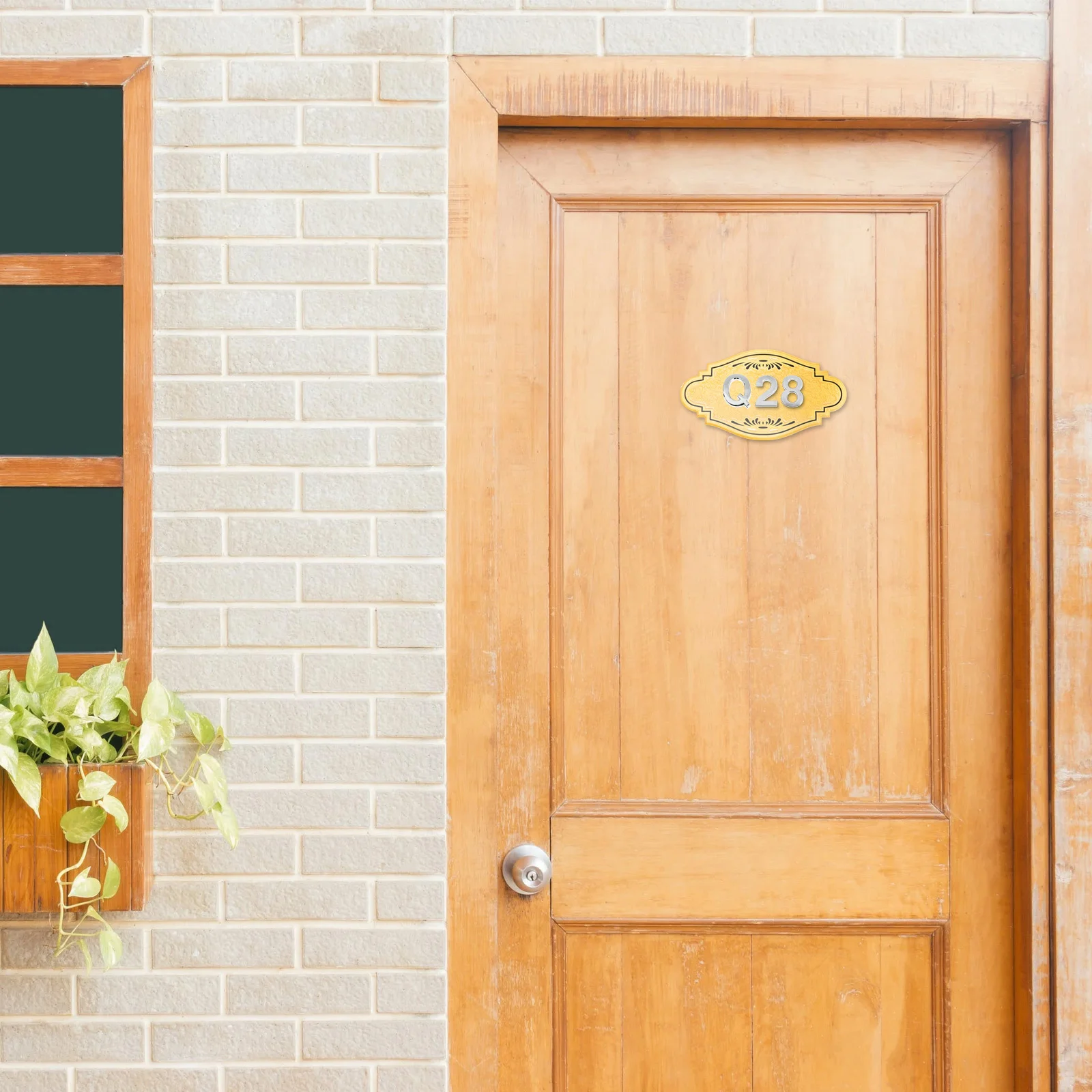 

4Pcs 3D Embossment Doorplate Retro Acrylic Waterproof House Number Sign for Hotel Office Decorative Door Signboard