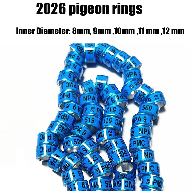 

2026 pigeon rings Bird Foot ring,Fancy Pigeon Rings-8mm, 9mm, 10mm, 11mm,12mm Aluminum Plastic Pigeon Rings American Style 50Pcs