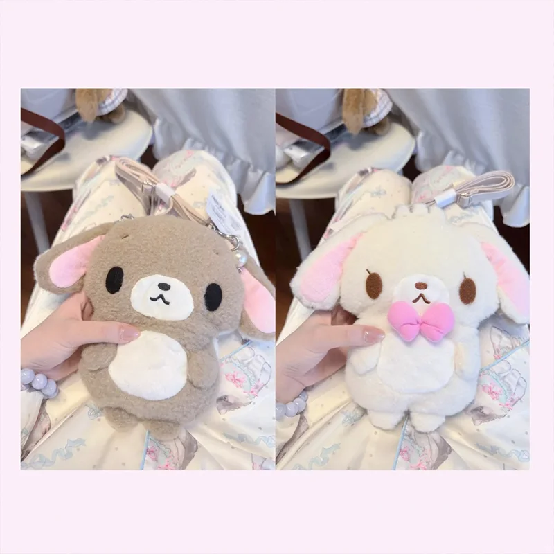 

Sugarbunnies Plush Keychain with Heart Cute Shirousa Kurousa Single Shoulder Crossbody Bag Doll Girls Birthday Present