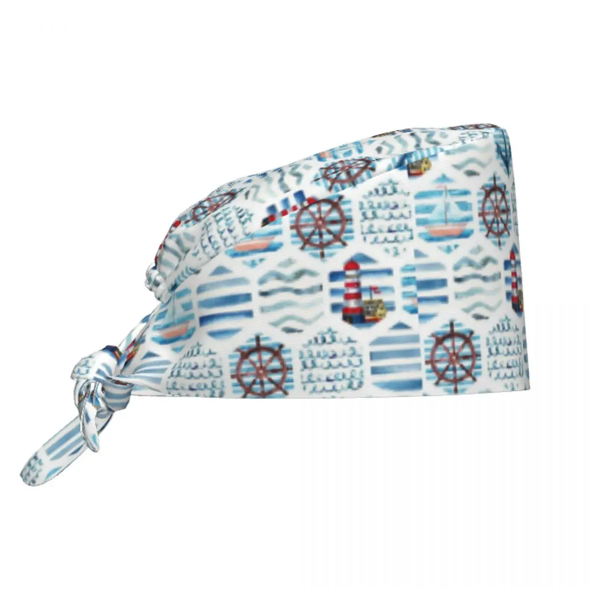 

Custom Nautical Sailors Breathable Nursing Work Cap Surgical Scrub Caps Nursing Hair Hats Work Scrubs Hat for Hospital Pharmacy