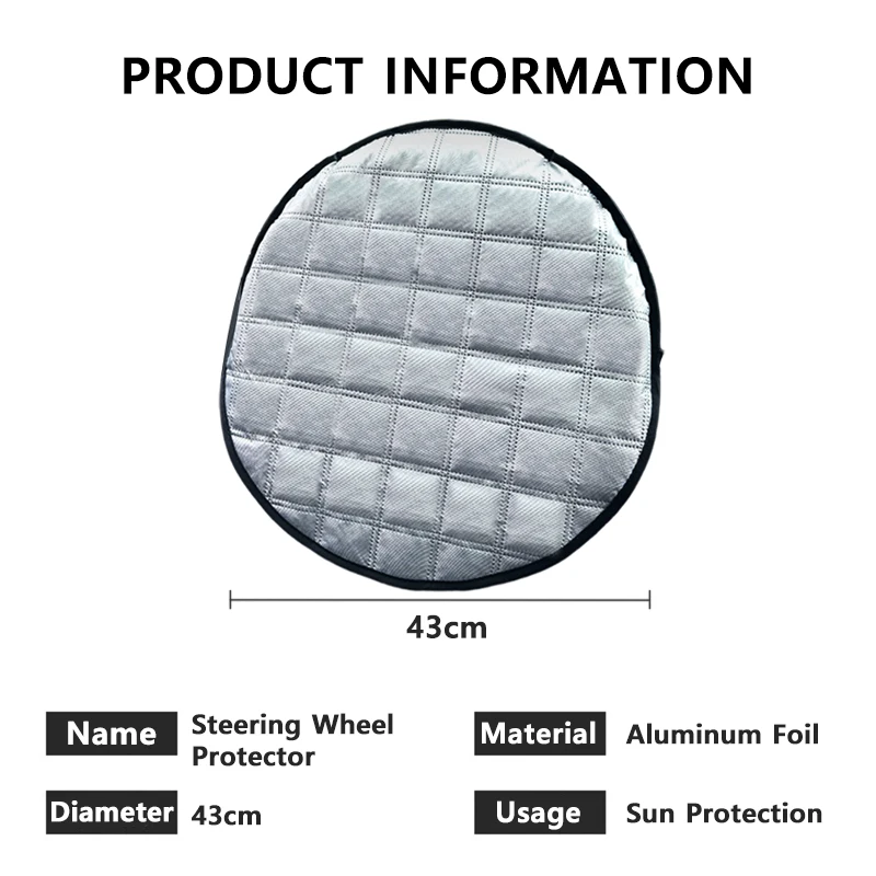 Capa Protetora Universal para Volante de Carro 42CM com Bloqueio UV e Proteção Solar Contra o Envelhecimento
