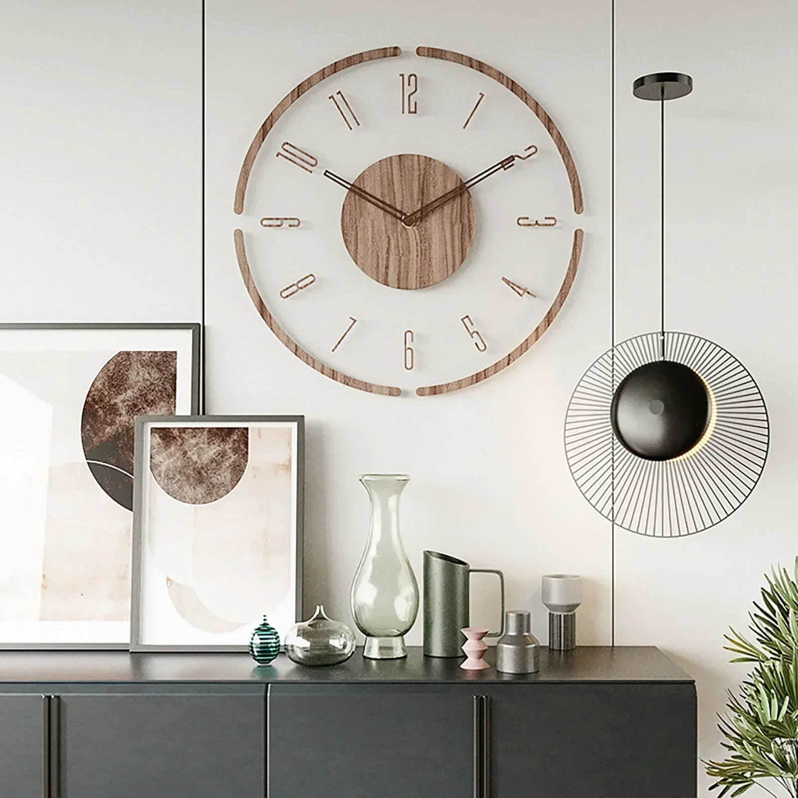 Nordic Simple Silent Quartz Clock Solid Wood Creative Wall Clock 35cm 30cm Fashion Simple Clock Large Wall Watch Living Room