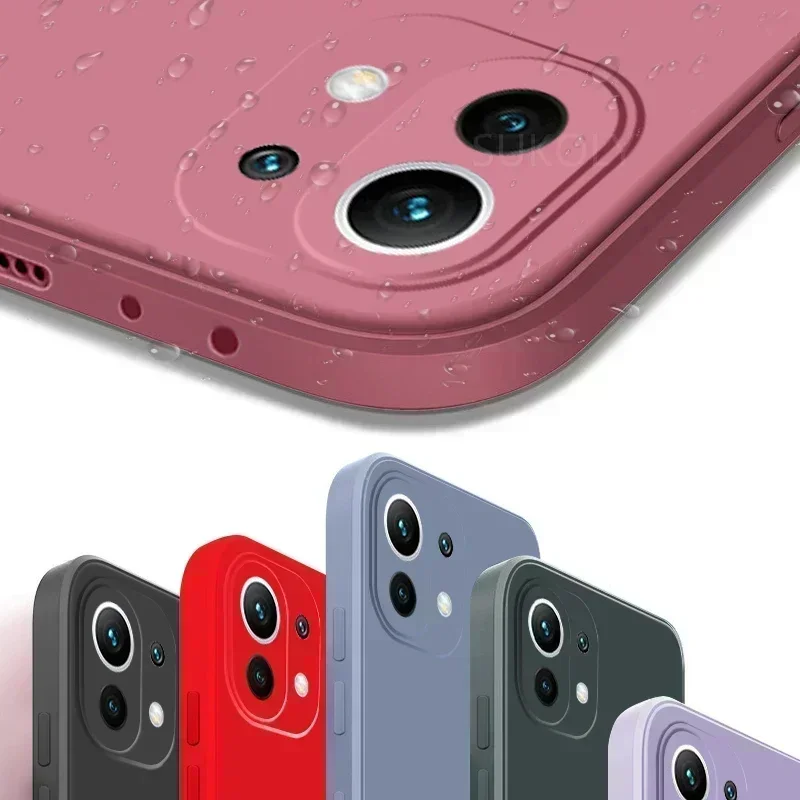 Para Xiaomi 11T Pro funda de silicona líquida suave Fundas para Xiaomi Redmi Note 11 Pro 11s 12 13 13T Mi 11 Lite 5G NE Coque