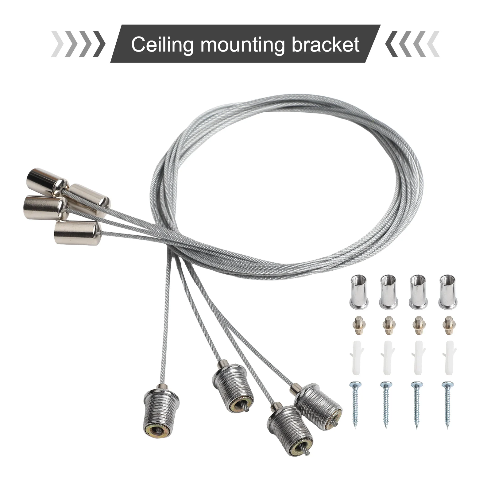 4set 1M Ceiling Bracket For Infrared Heater With Frame Ceiling Mounting Bracket Silver 1/2 Panel Light Flat Light Hanging Wire