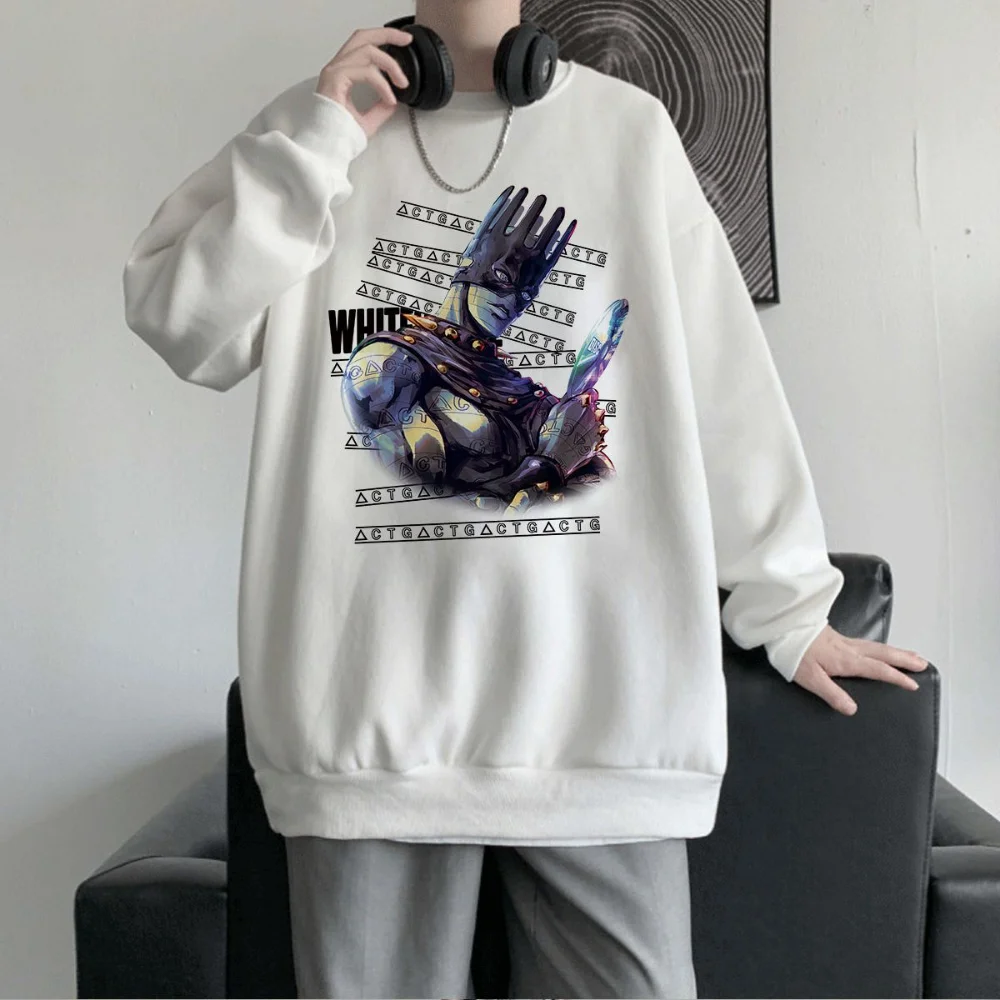 White Snake Anime Sweatshirts JoJo’s Bizarre Adventure Manga Graphic Oversized Men Pullover Tracksuit Women Top Winter Clothes