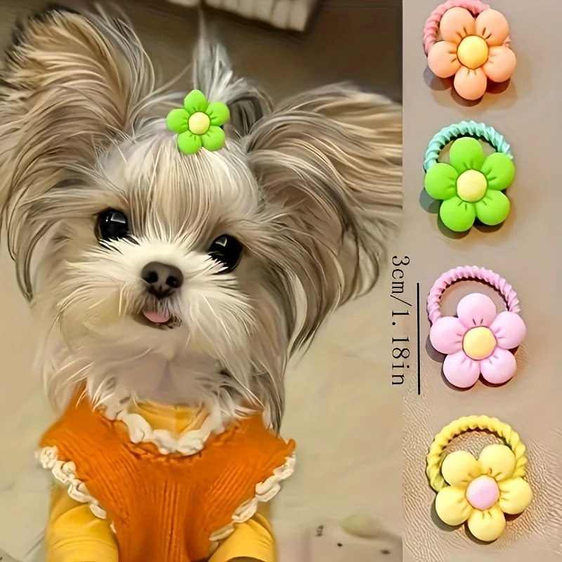 80Pcs/40Pcs Pet Hair Accessory Set, Cute Designs of Flowers, Bows, Fruits, and Small Animals, Headbands and Hairbands Suitable for Dogs and Cats (Hair Accessories Only, Random Styles and Colors)