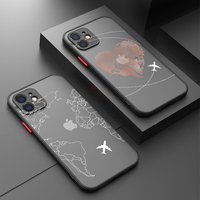Planes World Map Travel Case For iPhone 16 15 14 Pro Max 13 11 12 Pro XR X XS 7 8 14 15 Plus SE 2020 Shockproof Hard Matte Cover