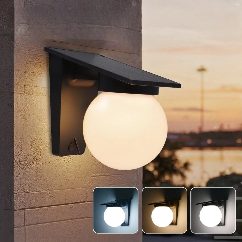 

Solar Wall Lights Outdoor IP65 Waterproof Wireless Solar Powered Ball LED Lights for Backyard, Garden, Fence, Patio, Front Door
