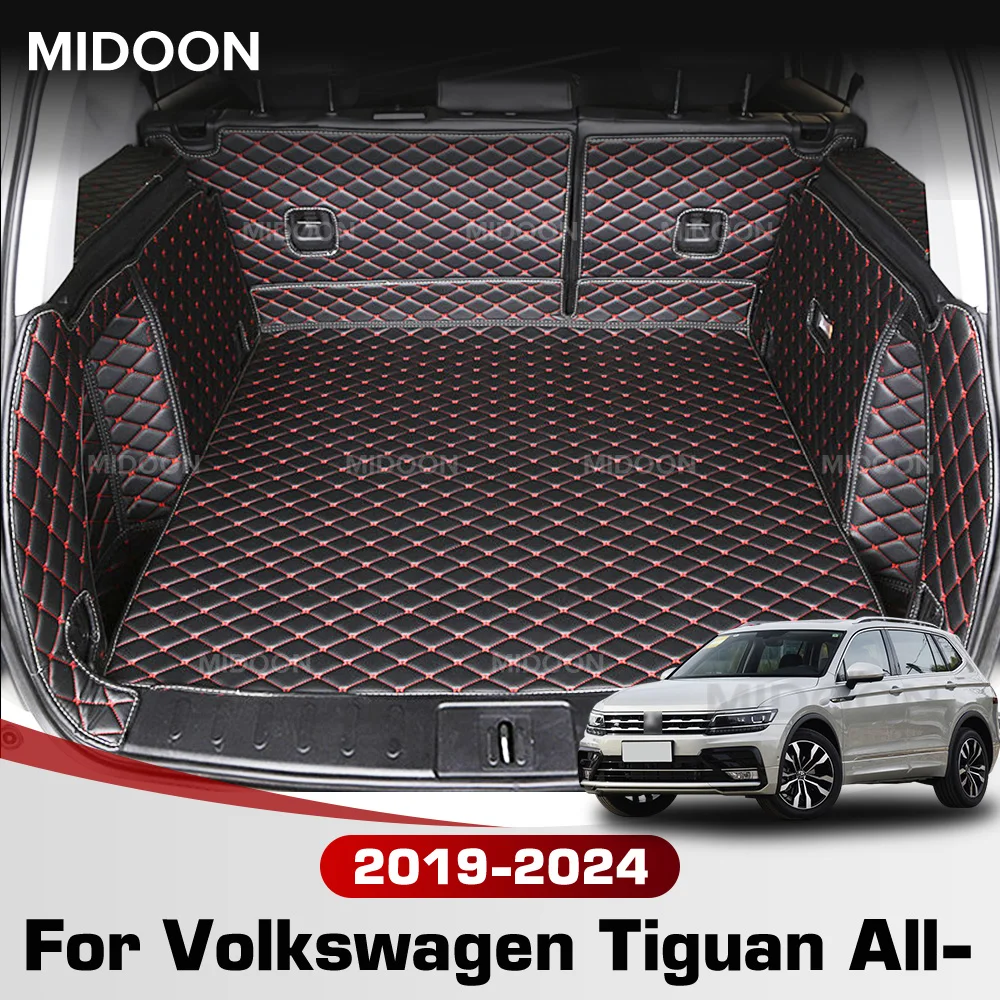 Car Trunk Mat For VW Tiguan Allspace Adventure 7-seat 2019-2024 Full Coverage Car Boot Liner Cargo Auto Interior Accessories