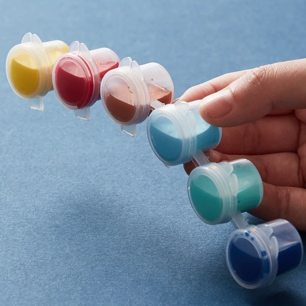 Portable Plastic Empty Paint Strip 6/8 Connected Refillable Paint Pots 2ml 3ml 5ml Pigment Subpackage Box Watercolor