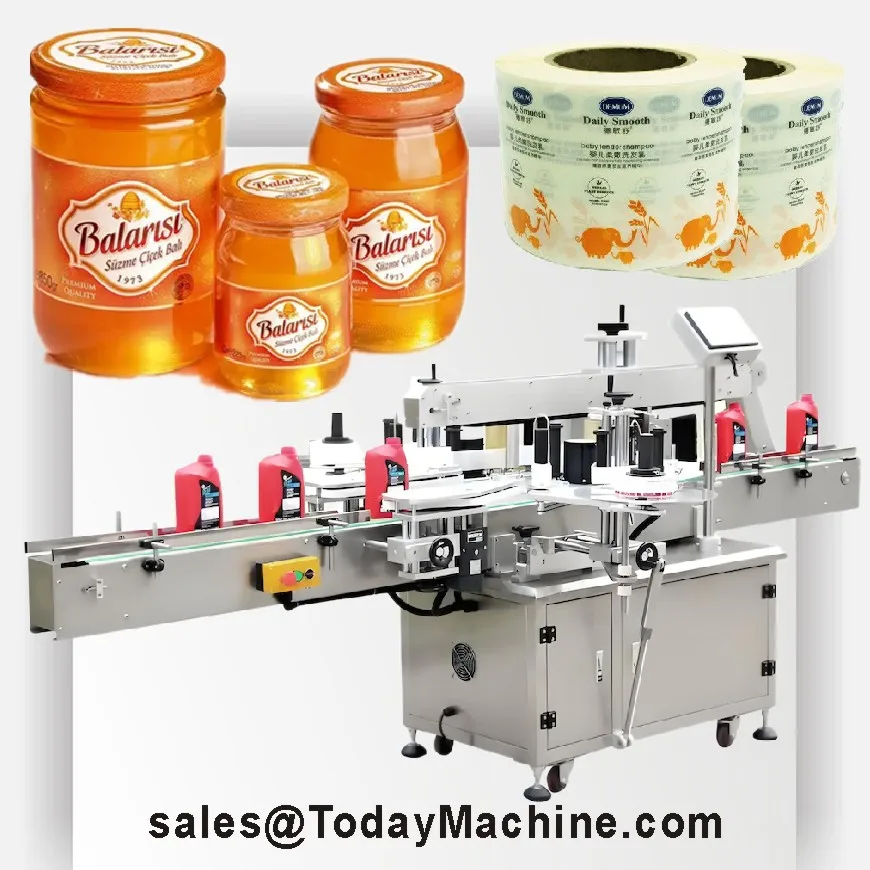 Mini Desktop Electric Aluminum Alloy Iron Automatic Labeling Machine Pump 1mm Accuracy 30-60pcs/min Speed for Bags Pouches
