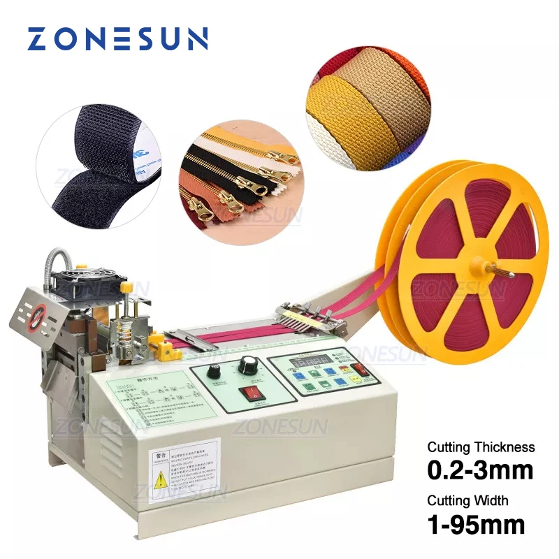 

Zonesun Automatic lanyards tape plastic zipper ribbon cutting machine