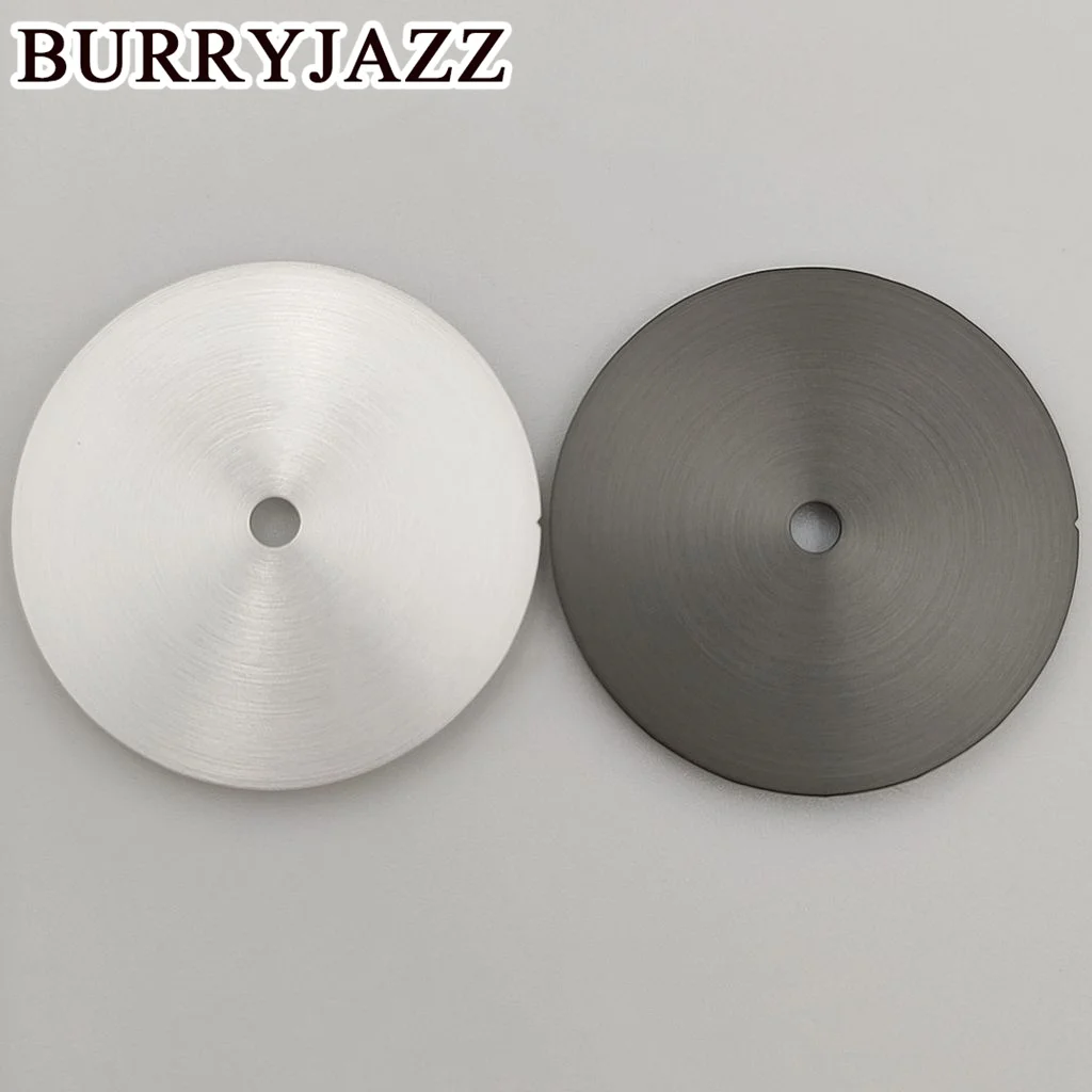 BURRYJAZZ 28.5mm No Logo NH35 NH36 Watch Dials Black Silver Dial Fit 3 O'clock 3.8 O'clock Case Crown