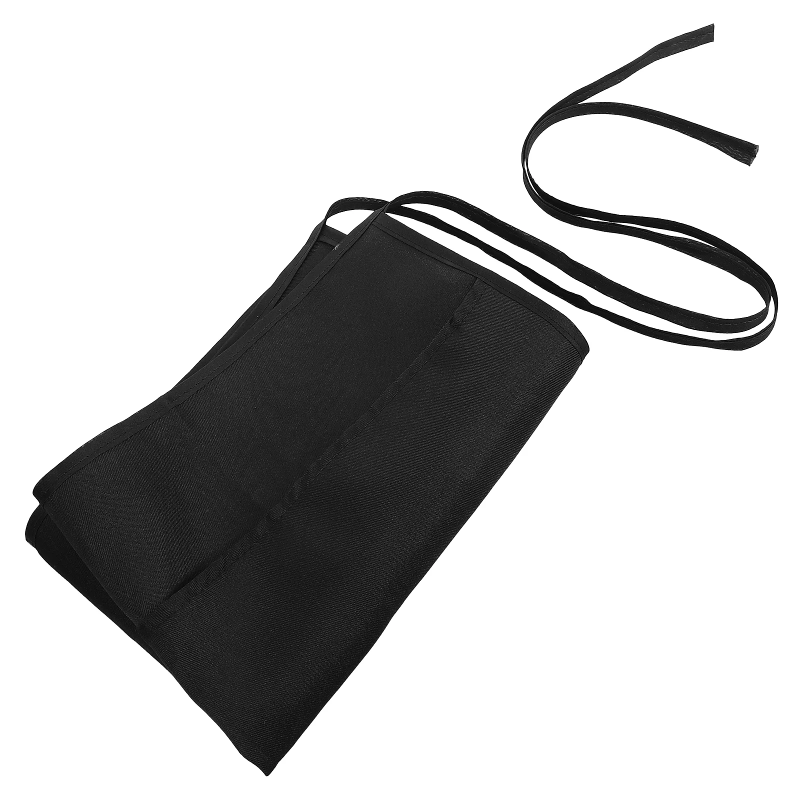 

Cleaning Apron Polyester Material Black Color Pockets Adjustable Chef Waitress Kitchen Work Durability Easy Wash Store
