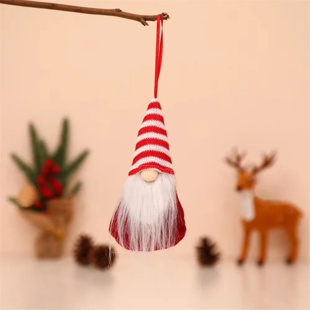 Santa Claus Christmas Gnome Pendant Faceless Christmas Tree Hanging Hanging Pendant Bow Tomte Ornaments New Year