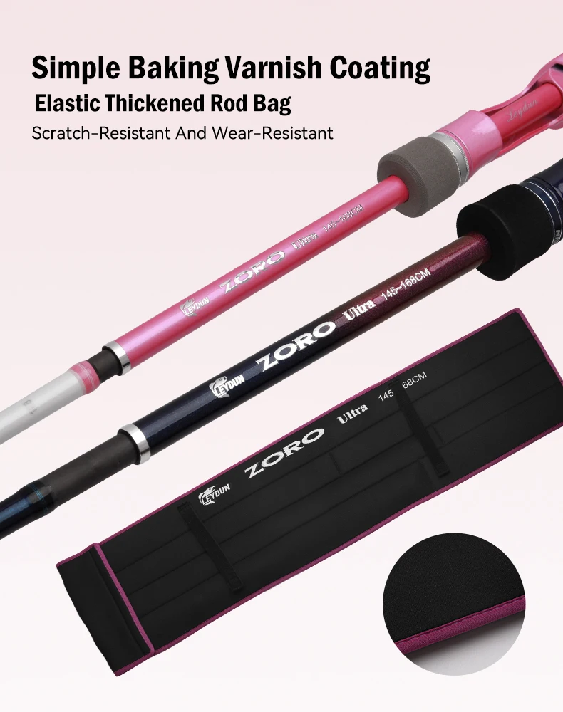 LEYDUN ZORO Ultraleichte 3+1 Angelrute 145/168 mit Titan-Spitze und Fuji-Ringen, tragbare Casting-Rute für Tintenfisch und Bootsfischerei – Detail 9