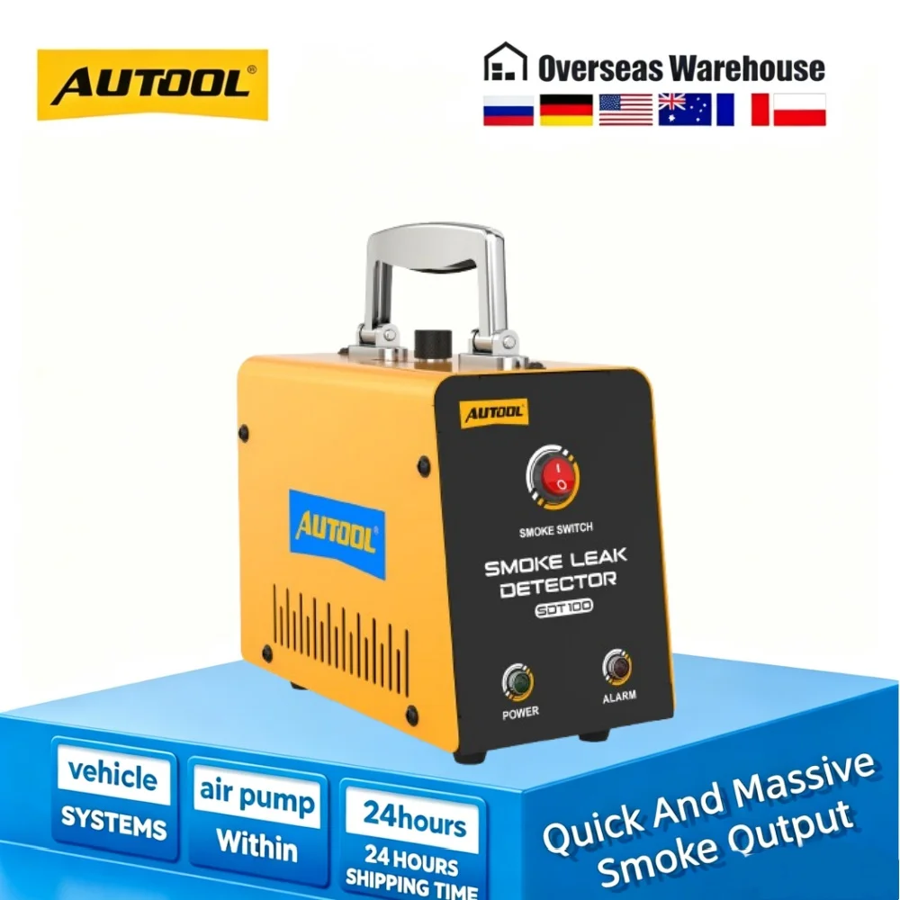 AUTOOL 12V Automotive Smoke Leak Detector Built in Air Pump EVAP Smoke Machine Leak Tester SDT100