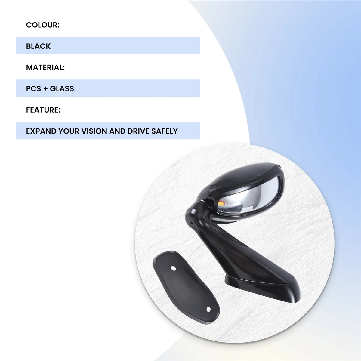 Car Rear View Blind Spot Mirror Adjustable Wide Angle Rear View Mirrors Auto Hood Cover Sand Plate Side Mirror for Suv