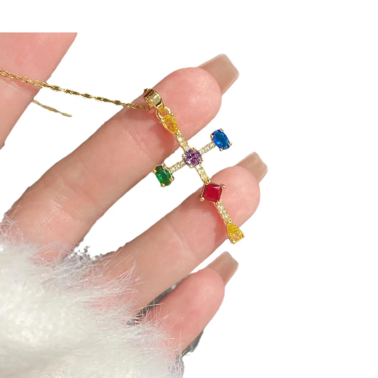 2025новое ультра-крутое и высококачественное семицветное женское ожерелье с микроинкрустацией на ключице