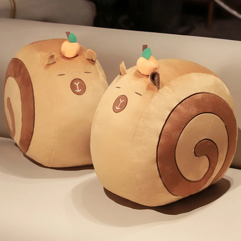 Cartoon Snail Capybara Plush Toy Soft Doll Comfortable Animal Cushion Pillow Birthday Present Friend Gift