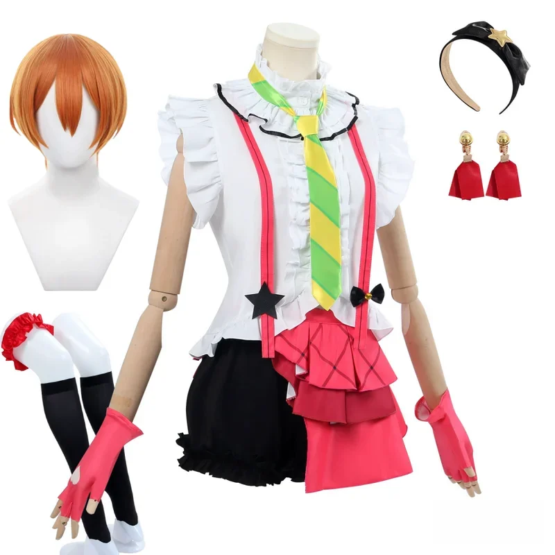 

Anime Rin Hoshizora Cosplay Rin Hoshizora Costume Wig Sets Halloween Anime Clothes # 1 # W.