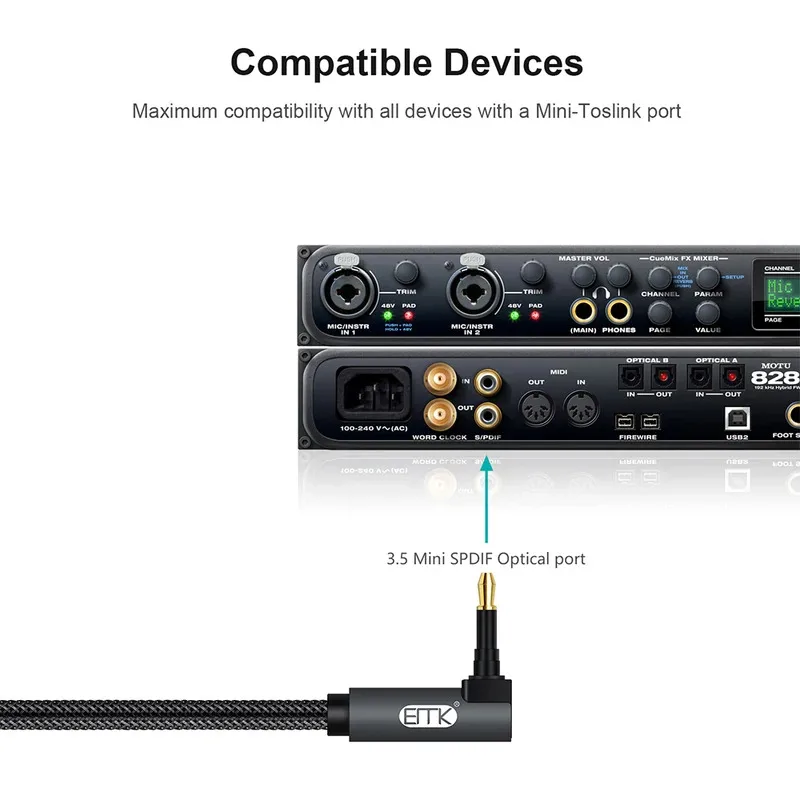 EMK 90 درجة صغيرة Toslink إلى كابل Toslink الزاوية اليمنى الرقمية SPDIF كابل الألياف البصرية 3.5 إلى محول كابل الصوت البصري