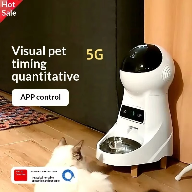 Smart APP Control Automatic Pet Feeder for Cats Dogs with Timed Quantified Feeding Camera Visual Self-Service Food Dispenser