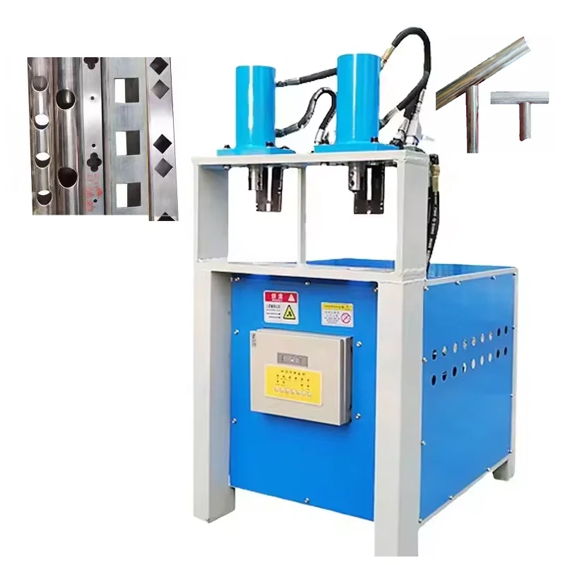 Muti Function Pipe Flattening Punching Cutting Square Tube Angle Notching Machine Stainless Steel Pipe Notching Machine