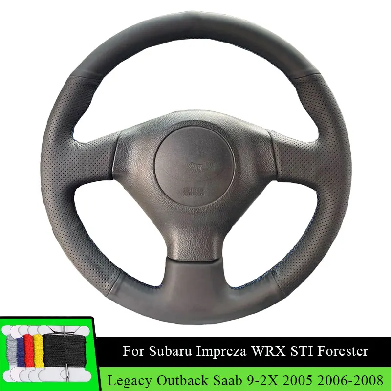 

Автомобильный чехол на руль для Subaru Impreza WRX STI Forester Legacy Outback Saab 9-2X, аксессуары из волокнистой кожи, рулевая пленка