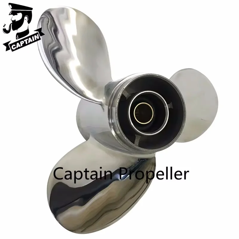 3 Blades Captain Stainless Steel Propeller 9 1/4 Pitch 9-13 Fit Yamaha Outboard Motor Engines 9.9 HP 15HP 20HP 8 Tooth Spline