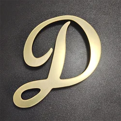 Large Size 20cm Gold 3D Acrylic Mirror Surface English Letters Wall Stickers Home Decor Wall Decals Alphabet Art Mural Decor
