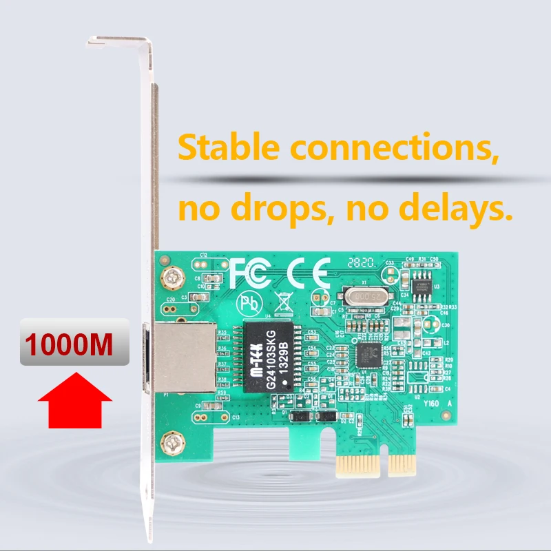 1000Mbps لـ Realtek RTL8111E PCIe جيجابت إيثرنت بطاقة منفذ واحد RJ45 محول الشبكة لخوادم الكمبيوتر المكتبي Synology NAS