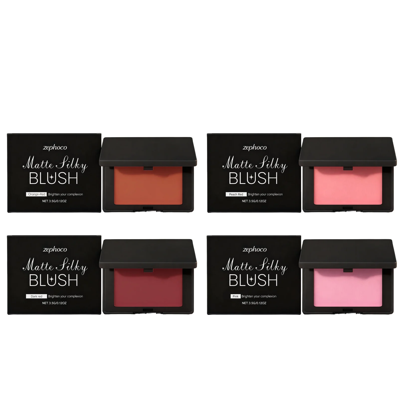 Matte Blusher Palette Peach Pink Expanding Highlighter Lasting Nude Low Saturation Brighten Professional Makeup Powder Blusher