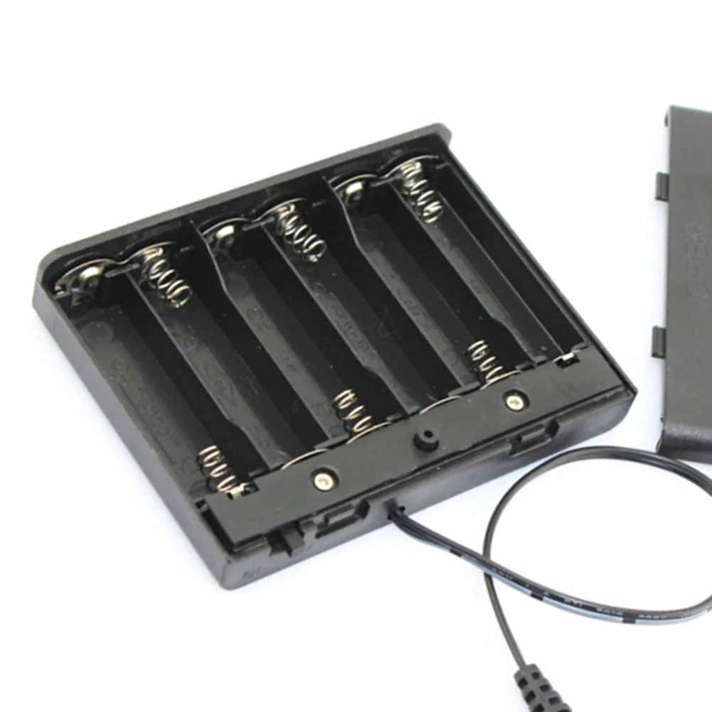 6 x AA 2A Clip Holder 9V Storage Case Enclosed Box with Wire Leads and ON/OFF storage box