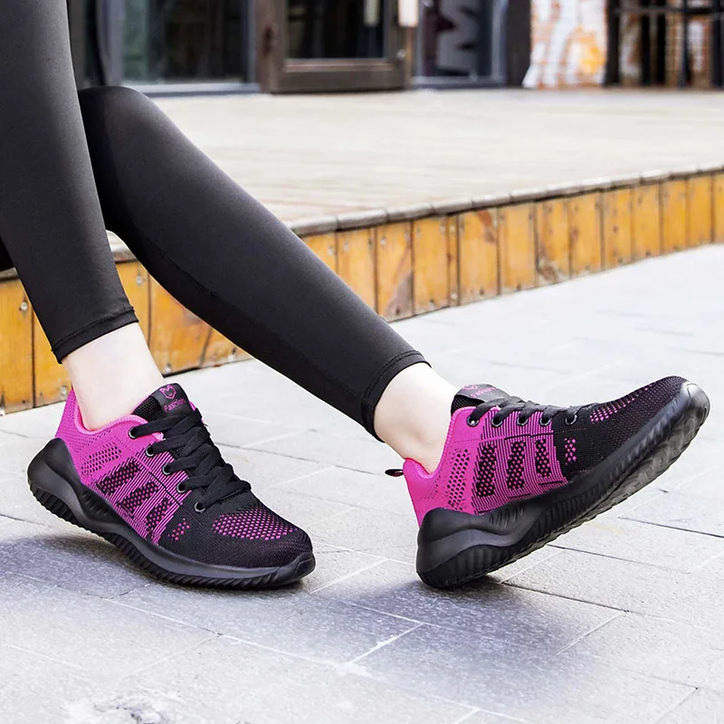 Sneakers Womens Running Shoes Mesh Upper Breathable Outdoor Casual Walking Shoe for Women Lightweight Sports Lace-up Baskets