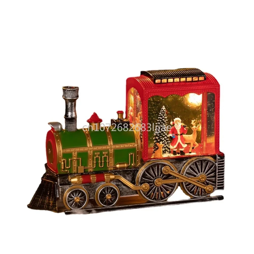 Christmas Decorations Train Snow Music Box Decoration Boy Children Crystal Ball Birthday Gift Music Box